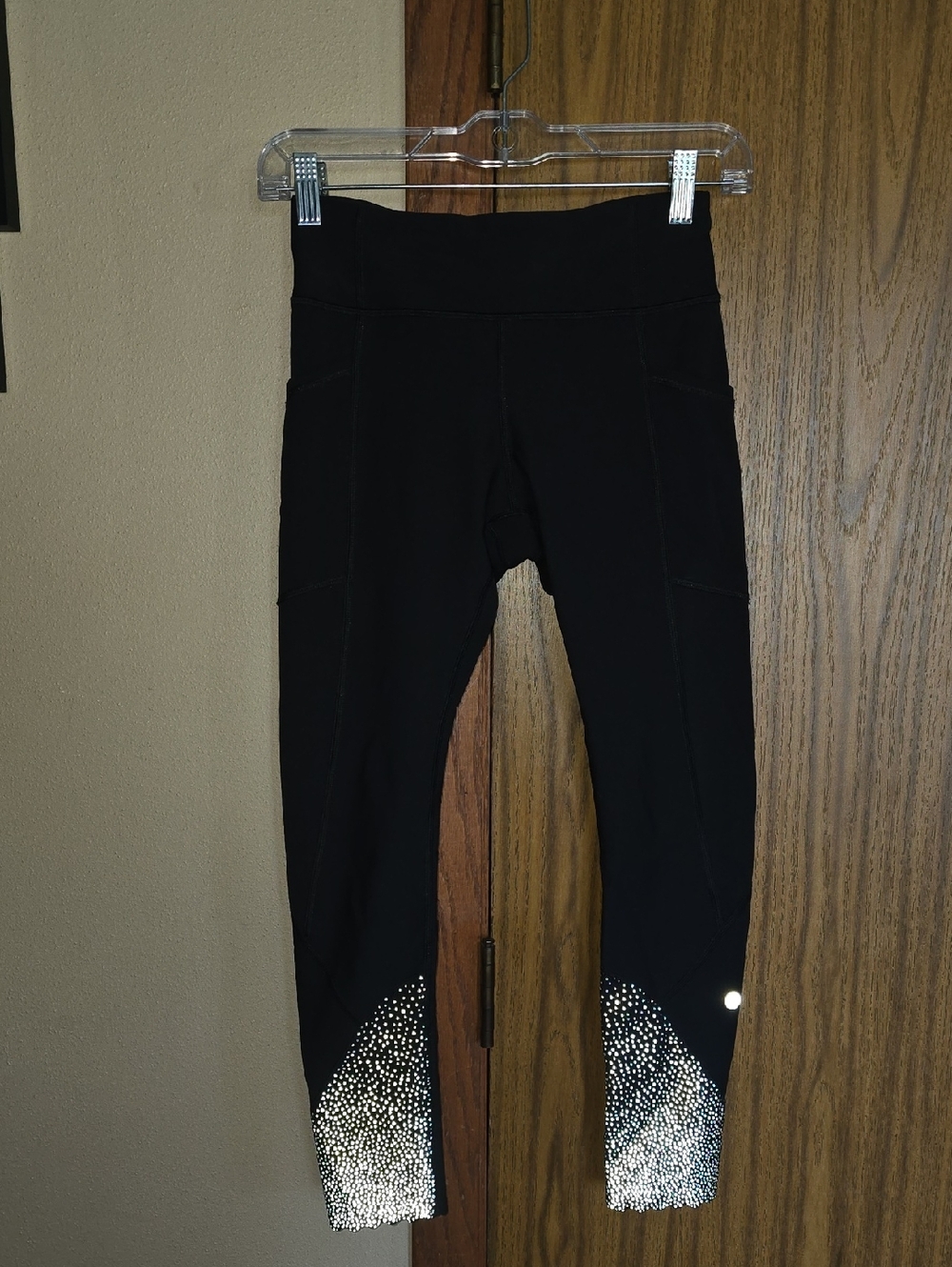 lululemon athletica Black Leggings with Silver Logo